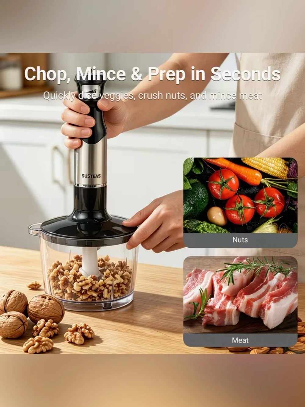 Black & Silver Immersion Hand Mixer with Attachments